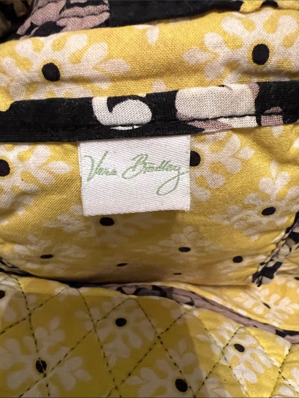 VERA BRADLEY Baroque 2010 Drawstring Zipper Front Backpack Y2K Black Yellow Flor - Picture 13 of 14